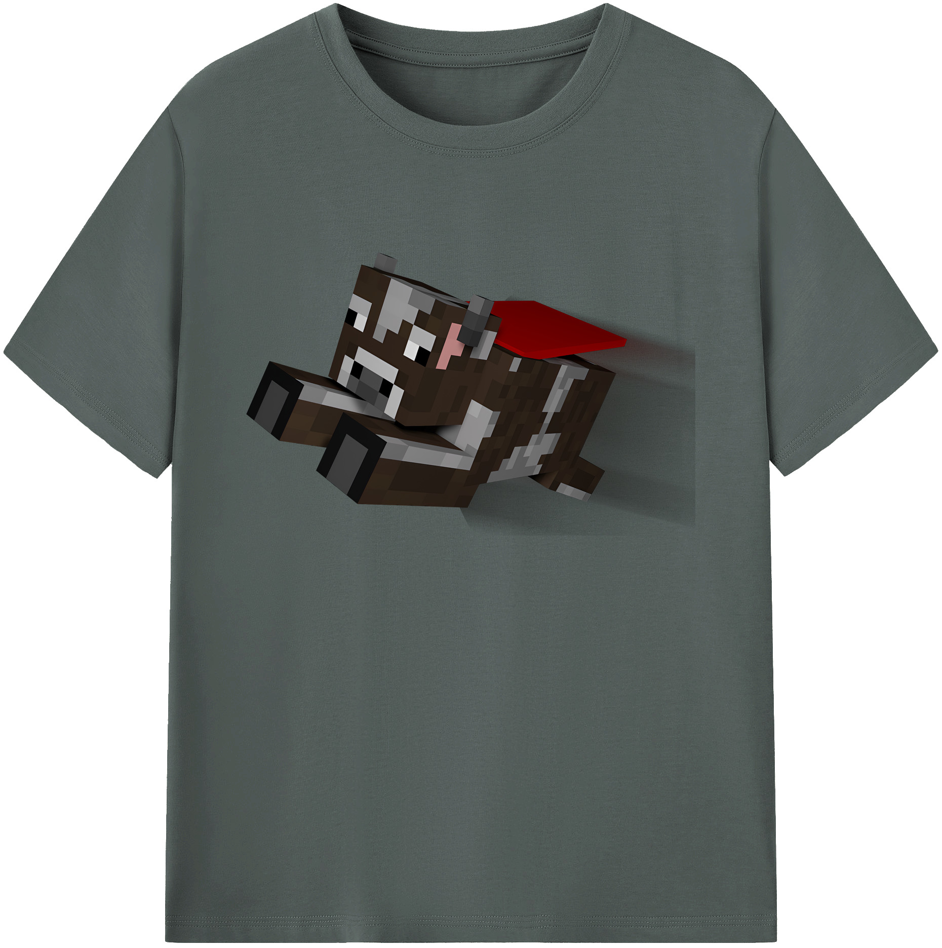 （画像用） マインクラフト ブロックの世界 Minecraft MC Block world 綿100％ メンズ半袖Tシャツ｜肌触りやわらか＆通気性